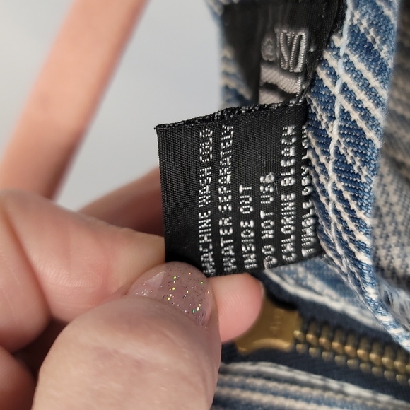 Vintage Switch Striped Denim Maxi Dress, women's size 5 - Picture 6 of 6